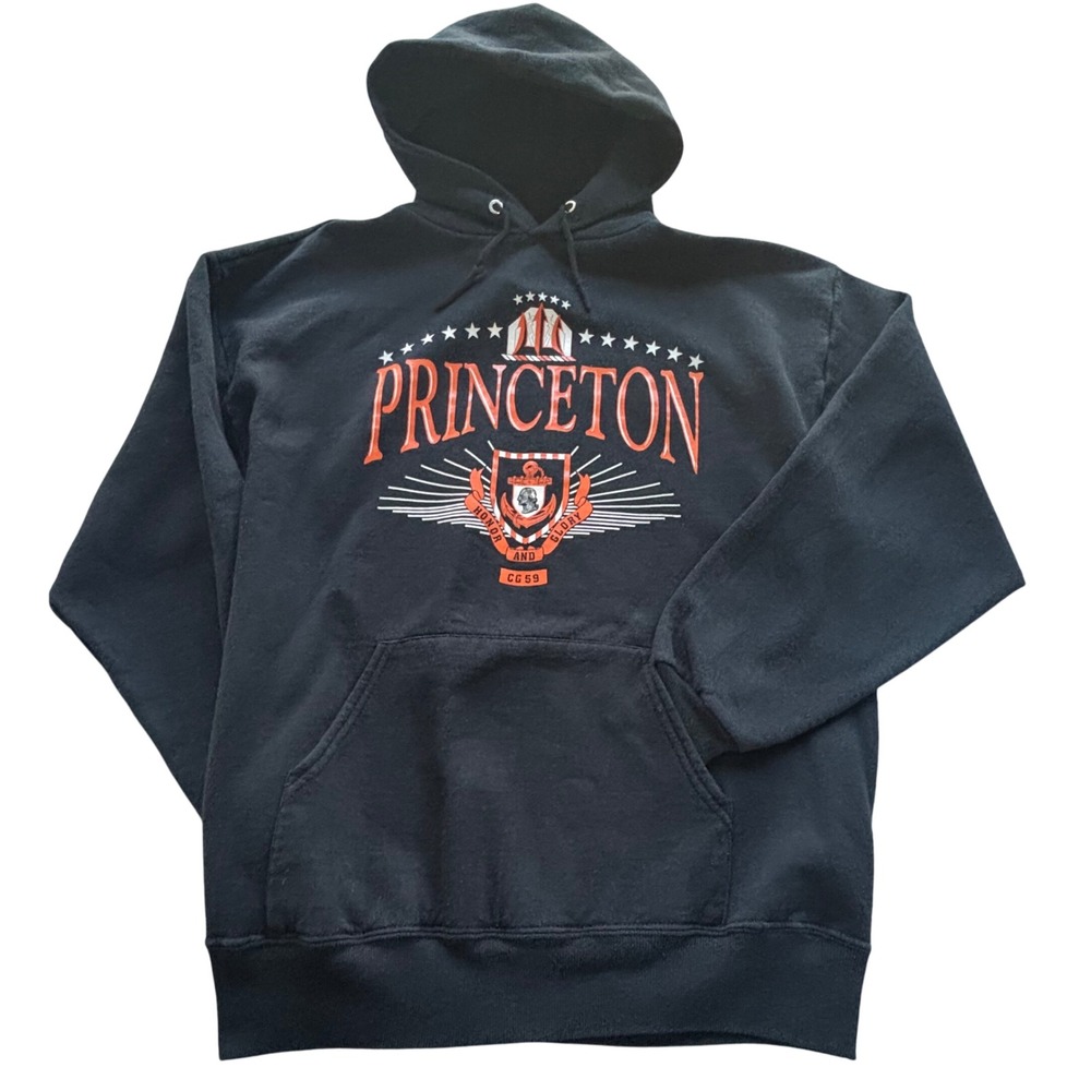 Princeton Hoodie Jerzees Men's XL Honor Glory CG 59 Black Pullover Pouch